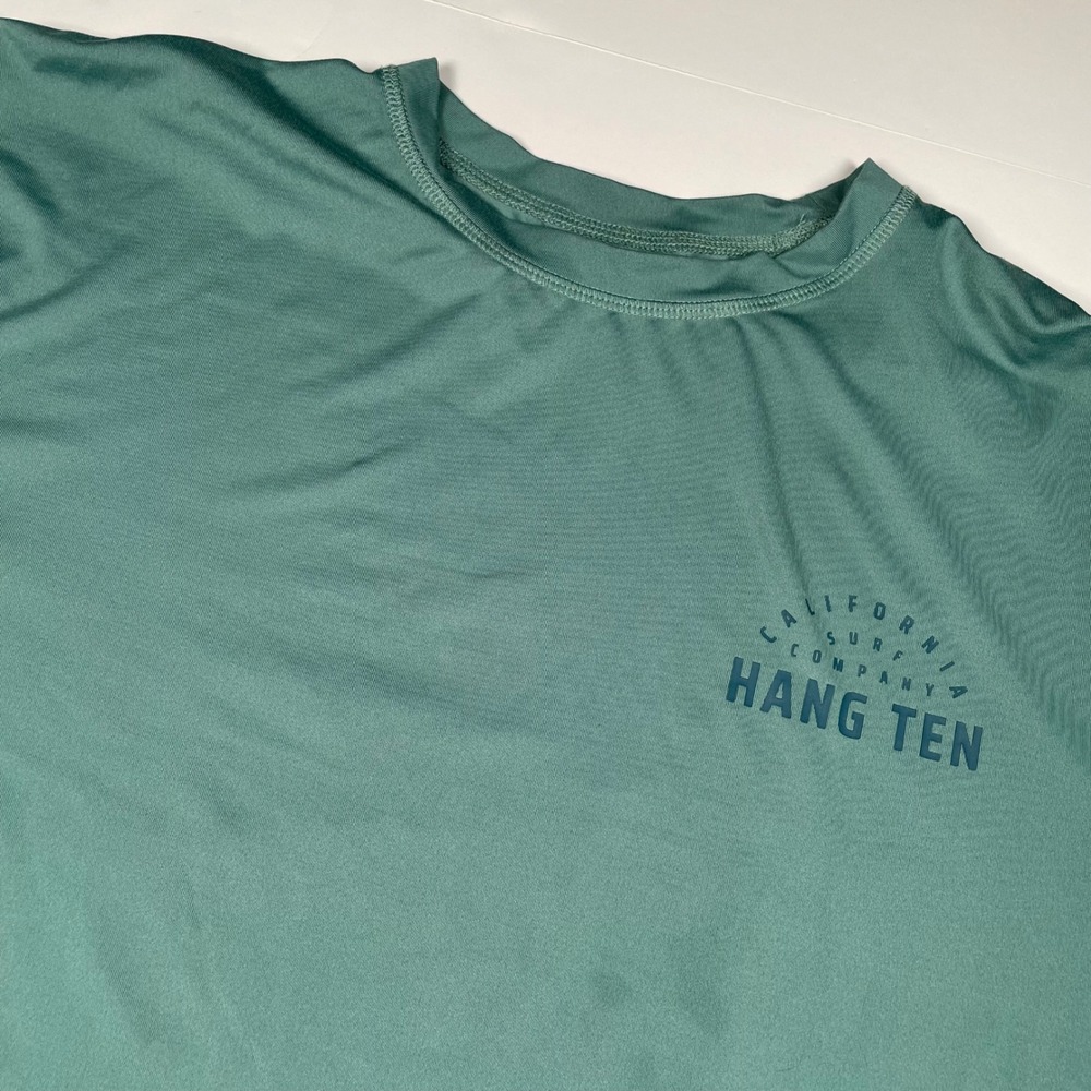 Hang Ten Mens UPF 50+ Long Sleeve Sun Shirt Teal Green California Surf Large